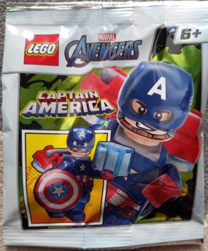 LEGO Superheroes: Captain America Minifig with Jetpack, Tesseract, and Mjolnir