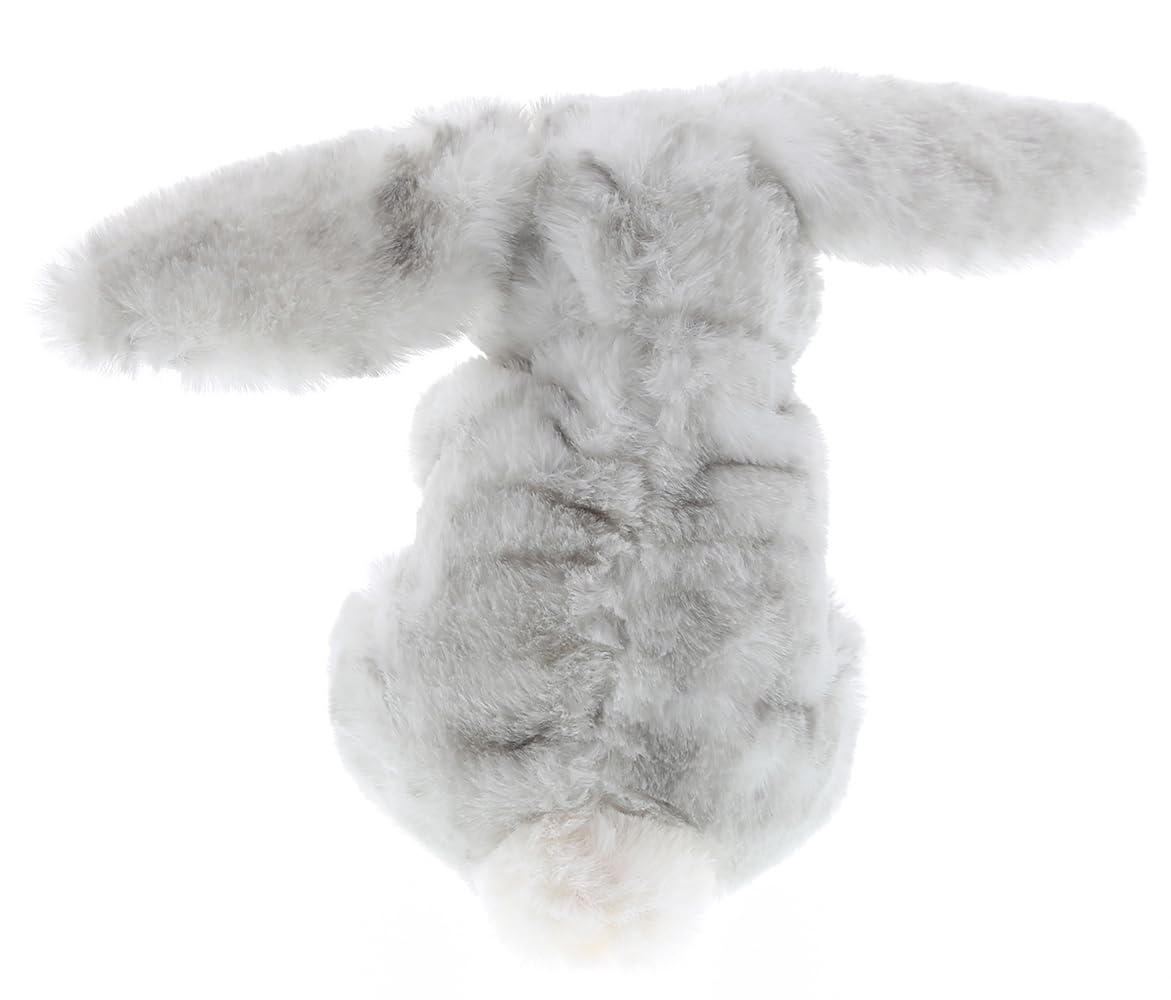 DolliBu I Love You Valentine Plush Grey Rabbit - Cute Soft Cuddly Stuffed Animal with Red Heart Gift for Valentines Day, Birthday Present