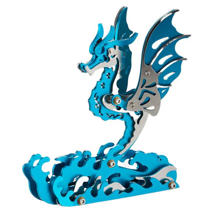 Mokrdomain Seahorse 3D Metal Puzzle, Blue, 77 Pieces