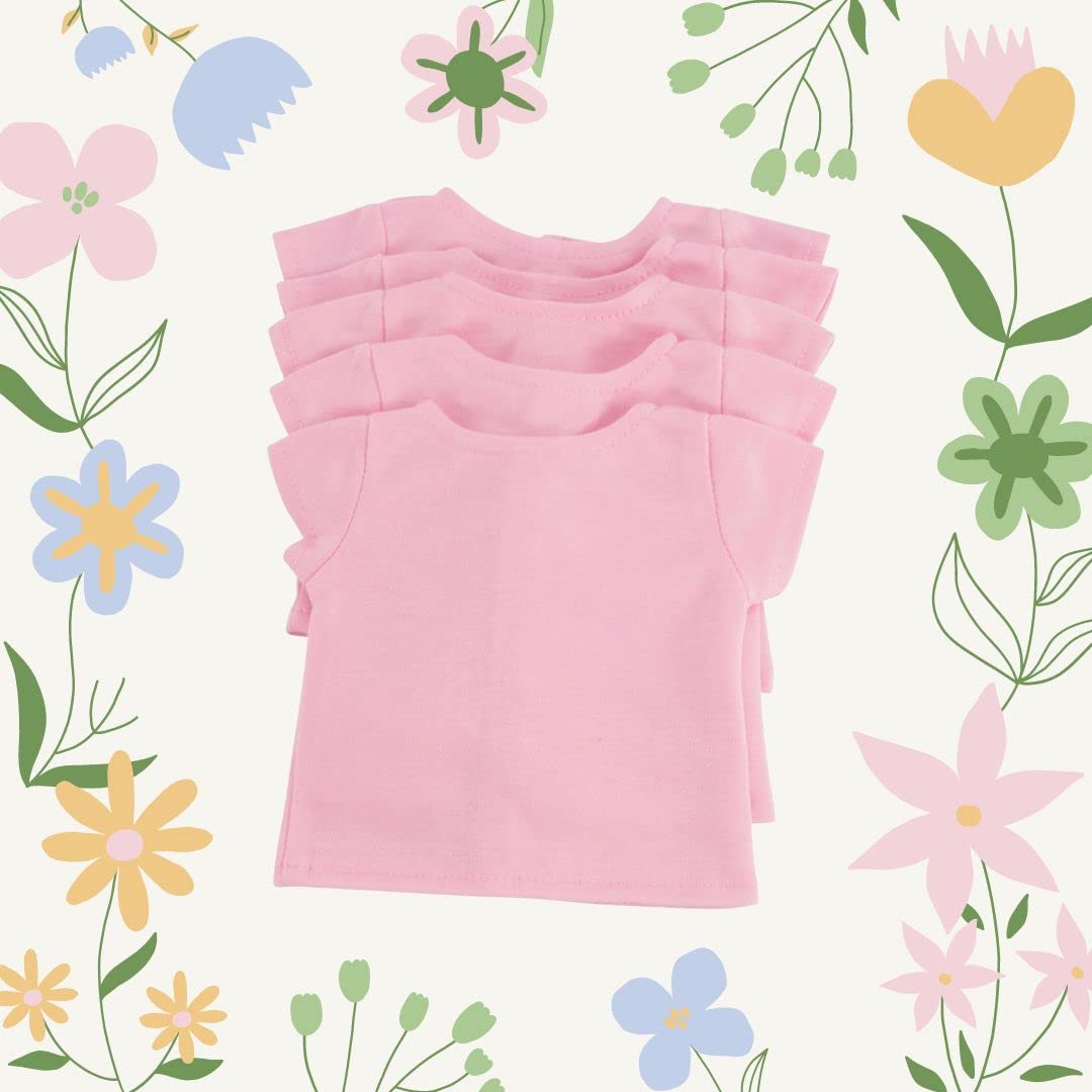 Emily Rose 5-Pack Pink 18 Inch Doll T-Shirts Gift Boxed | USA Brand - Fits American Girl & Our Generation Dolls - for DIY Crafts, Tie Dye Sublimation