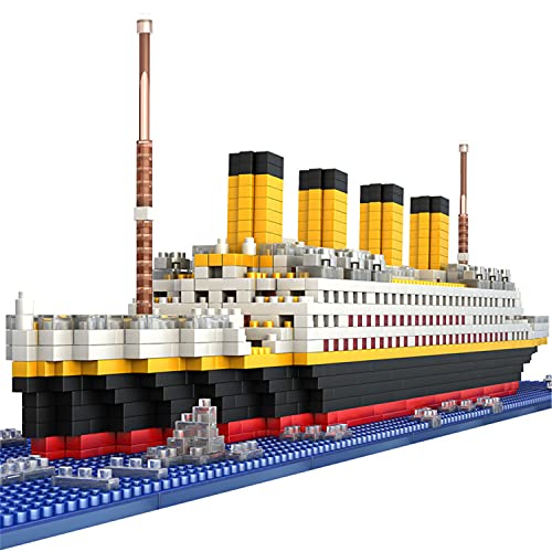 BIDIUTOY Titanic Ship Model Building Block Set, 3D Puzzle Sets DIY Educational Toys, Bricks Toy, with 1860Pcs Micro Mini Blocks, Ideal Gift for Kids