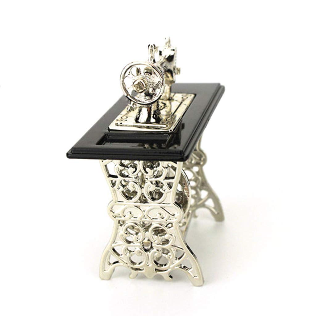 SXFSE Dollhouse Decoration Accessories,Miniature Sewing Machine 1:12 Mini Dollhouse Mini Sewing Machine Model