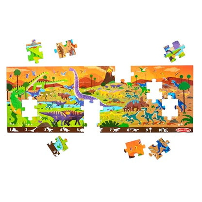Melissa & Doug Land of Dinosaurs Jumbo Floor Puzzle 48-Piece Toy