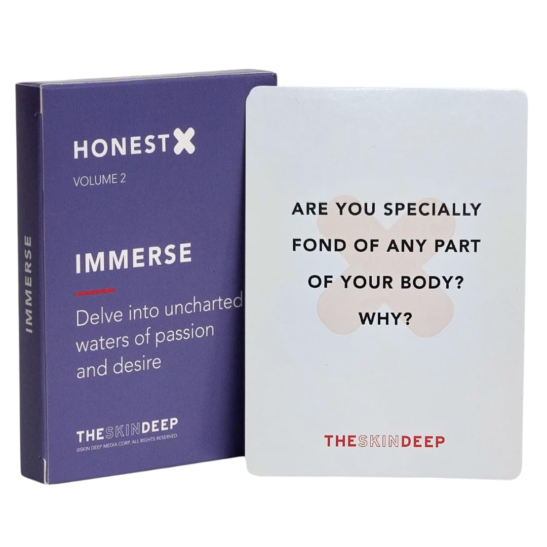 The Skin Deep Honest X Intimacy Card Game (3 Decks) - Couples Games for Adults to Explore Intimate Relationship Questions - Spicy Conversation Cards