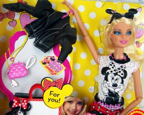 Barbie Doll and Minnie Mouse Love For you. Barbie Loves Disney