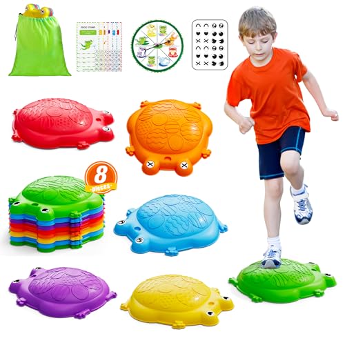 HYES Stepping Stones for Kids, 8PCS Non-Slip Balance Steps Stones