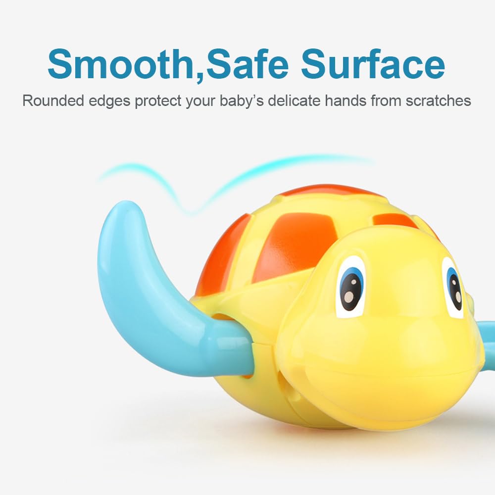 Bath Toys for Toddlers 1 2 3 4 5 Years Old,Pool Toys for Kids,Baby Funny Wind Up Swimming Turtle Bath Toy,Cute Floating Bathtub Water Toys,Gift