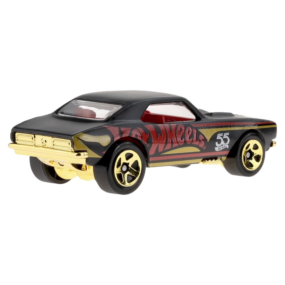 Hot Wheels Die-Cast Collectible Vehicle - 55th Anniversary Black and Gold Edition ~ Inspired by '67 Chevy Camaro Sports Car ~ 6/6