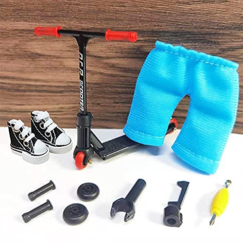 MIKEMENG Finger Scooter With Tools and Shoes - Board Accessories Pack 1 Black Toy for Kids (Black Scooter)