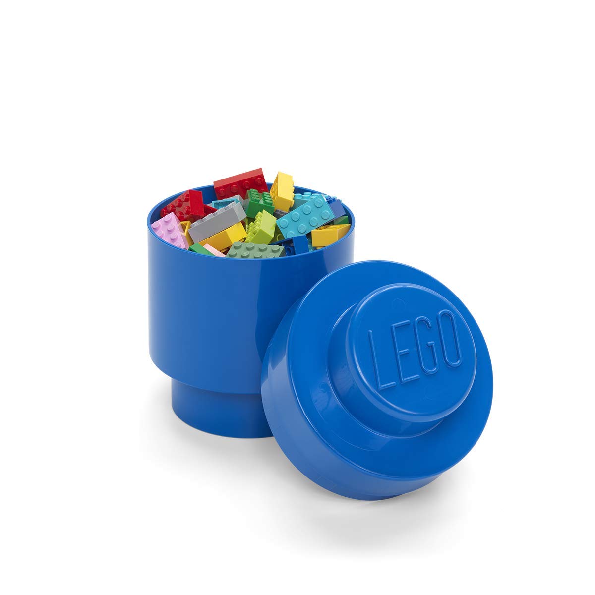 Room Copenhagen, LEGO Round Brick 1 - Stackable Storage Solution - Bright Blue