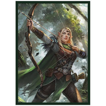 Fantasy North - Aelwyn Alorr - Wood Elf Ranger - 100 Textured Matte TCG Card Sleeves - Fits Magic MTG Commander Pokemon and Other Card Games - Playing