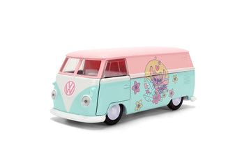 Jada Disney Stitch 1961 Volkswagen Bus, Pastel Pink/Blue Toys 36358-1/32 Scale Diecast Model Car
