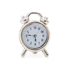 1Pcs Silver 1/12 Miniature Alarm Clock Dollhouse Decoration Accessories,Miniature Dollhouse Accessories (0.4x0.2x0.6 inch)