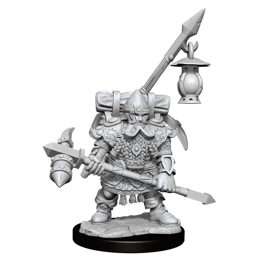 WizKids D&D Frameworks: Dwarf Fighter Male - Unpainted and Unassembled