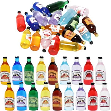 18-Piece Miniature Beverage Bottles Set - Realistic Beer & Soda Bottles, 1:12 Scale Dollhouse Drink Accessories for Tabletop Décor, DIY Crafts,
