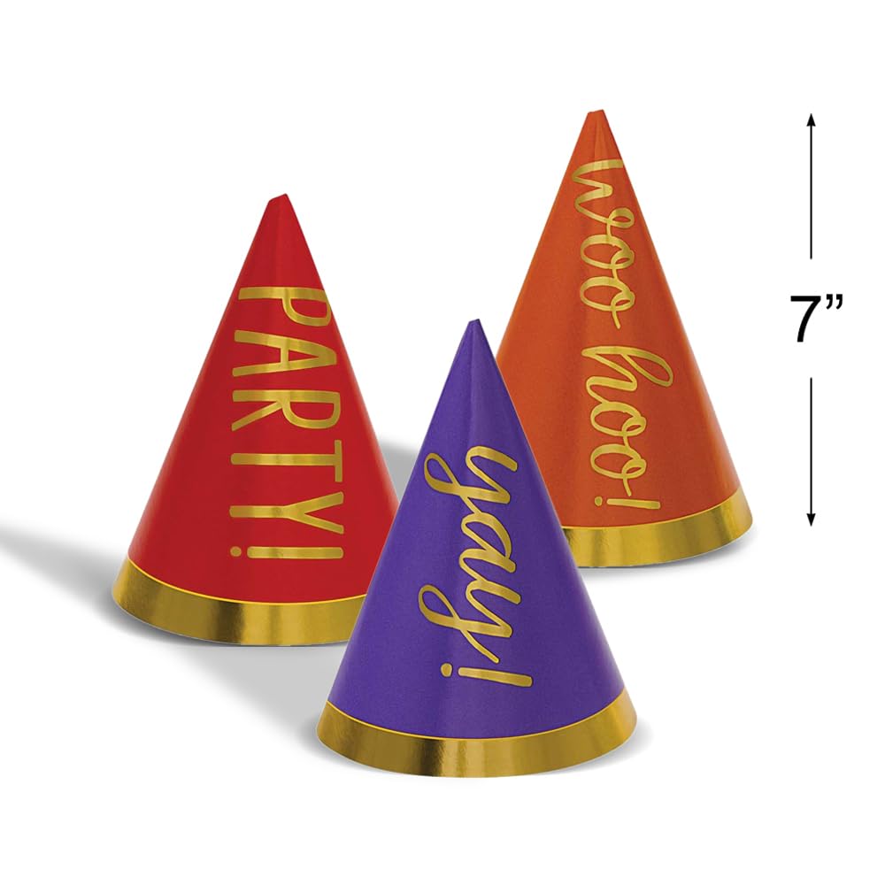 Birthday Rainbow Mini Cone Party Hats - 4" (12 Pcs) - Vibrant and Fun Paper Party Accessories