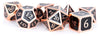 Antique Copper with Black Enamel 16mm Polyhedral Dice Set, Full Set