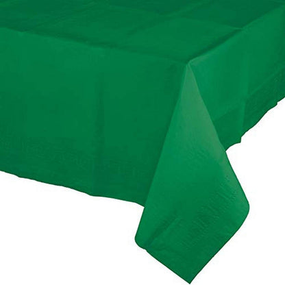 Rectangular Plastic Table Cover | Emerald Green | 54'' x 108''