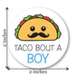 Taco Bout A Baby Gender Reveal Stickers - 40 Labels (20 of Each Design)