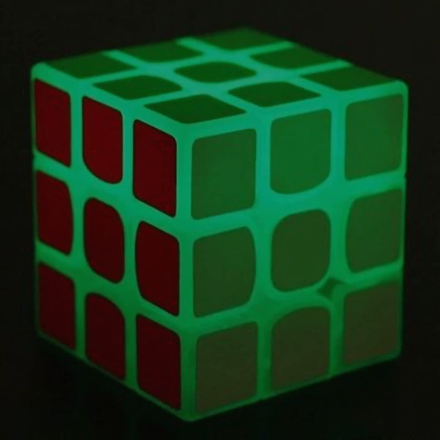 AMAZA 3x3 Fluorescent Speed Cube, Green Luminous, Plastic, Puzzle, 1 Set, 1 Piece, 1 Count, Adult
