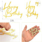 10pcs Side Happy Birthday Cake Topper Gold Acrylic Birthday Cupcake Topper for Kids Birthday Party Cake Decorations (A)