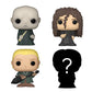 Funko Bitty POP! HP - Voldemort, 4-Pack - Lord Voldemort, Draco Malfoy (Quidditch), Bellatrix Lestrange and A Surprise Mystery Mini Figure - 0.9 Inch