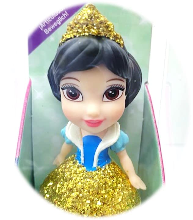 Packed in Clear Box for Gift Disney Princess Mini Poseable 3.5" Doll Choose from All 11 Style Princess Characters (Snow White)