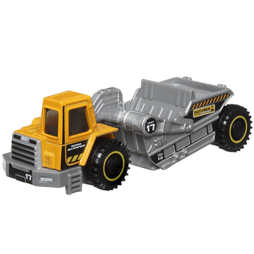 Matchbox Working Rigs Die-Cast Vehicle - MBX Road Scraper Construction Truck ~ Yellow and Gray ~ 70th Anniversary Series