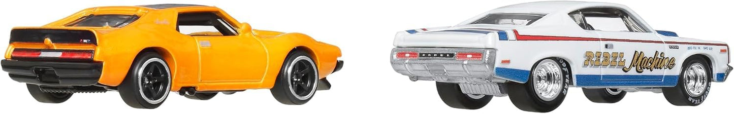 Hot Wheels Premium 2 Pack - '71 AMC Javelin/AMC Level Machine Vehicle Toy Minicar 3 Years Old and Multi JBL06