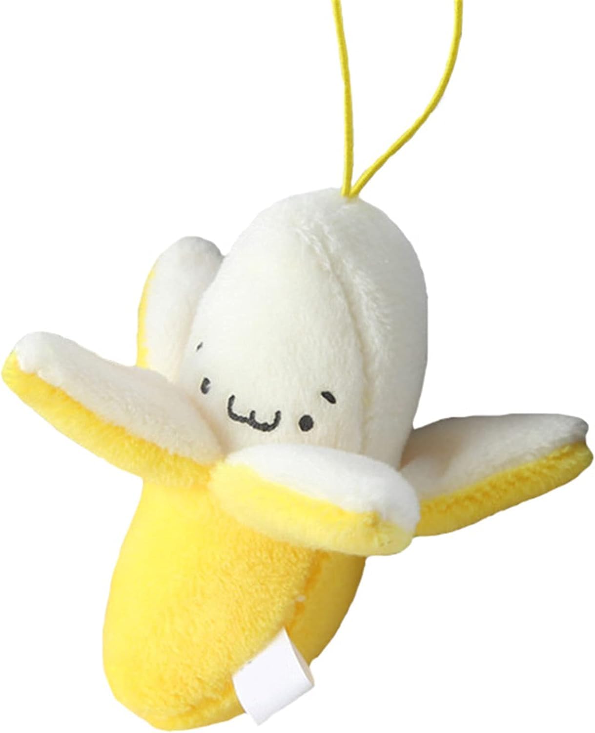 Jinshining 4Pcs Yellow Cute Stuffed Banana Shape Cartoon Doll PP Cotton Soft Doll Plush Pendant Birthday Gift for Decoration 1.97 inches Car Keychain