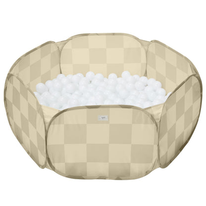 3 Sprouts Kids Pop-Up Ball Pit, Balls Not Included, Checkerboard Beige