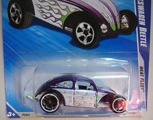 Hot Wheels Heat Fleet '09 Purple Custom Volkswagen Beetle 2010 Beckett Price Guide Card 5/10