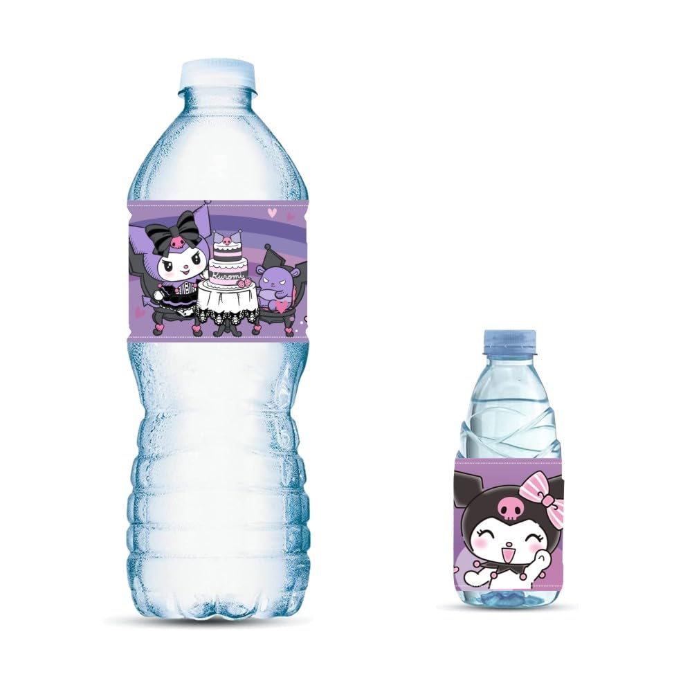 24PCS Kawaii Water Bottle Labels, Kawaii Birthday Party Supplies for Birthday Decorations