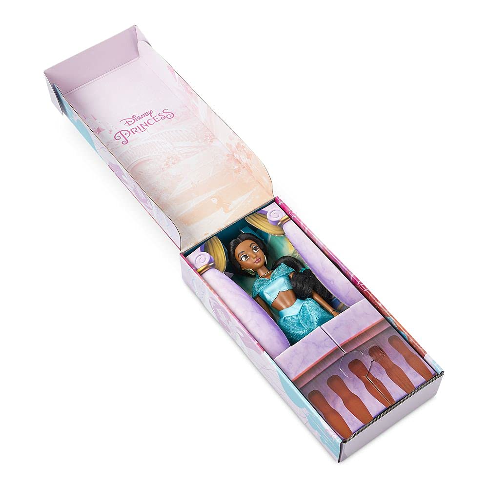 Disney Store Official Princess Classic Doll (Jasmine from Aladdin), 11 Inches, Includes Brush with Molded Details, Fully Posable Toy in Classic Outfit