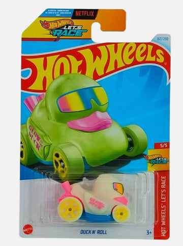 Hot Wheels Duck N' Roll Glow in The Dark Race Car, 5/5