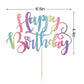 Naicaek Handmade Glitter Happy Birthday Cake Topper,Birthday Party Cake Decorations, Anniversary/Birthday Party Decoration Supplies (Rainbow)
