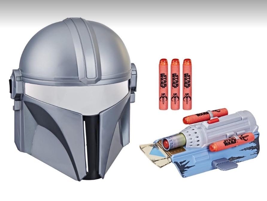 STAR WARS NERF The Mandalorian Rocket Gauntlet + Mask Set, NERF Dart-Launching Toy for Kids Roleplay, Toys for Kids Ages 5 and Up