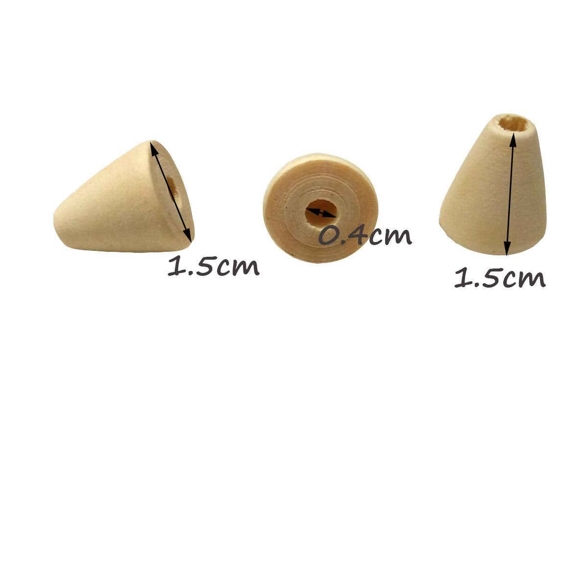 30pcs Irregular Wood Cone Beads Wooden Pyramid Beads for Making Bracelet Necklace Handmade DIY Beading Crafts Accessory (Cone 30pcs)