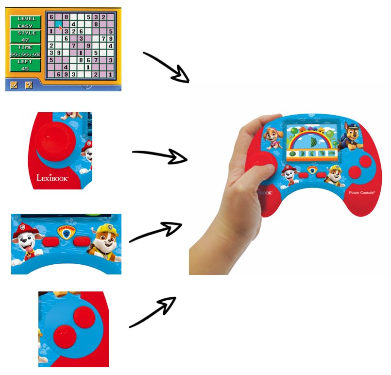 Lexibook, Paw Patrol Power Console - Educational Bilingual Game Console with 100 Activities in English/Spanish, JCG100PAi2