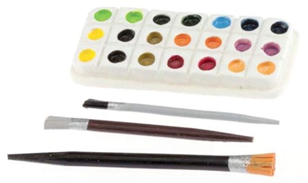 Melody Jane Dollhouse Artists Paint Palette & Brushes Study Hobby Accessory