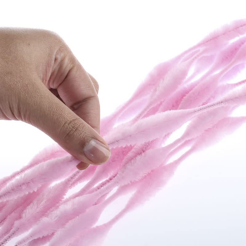 Pack of 75 Pink Pipe Cleaners. Fuzzy Stick Chenille Stems for Arts and Crafts Shapes, Flowers, Animals, Figures and More - Size: 12 inches Long x 1/2