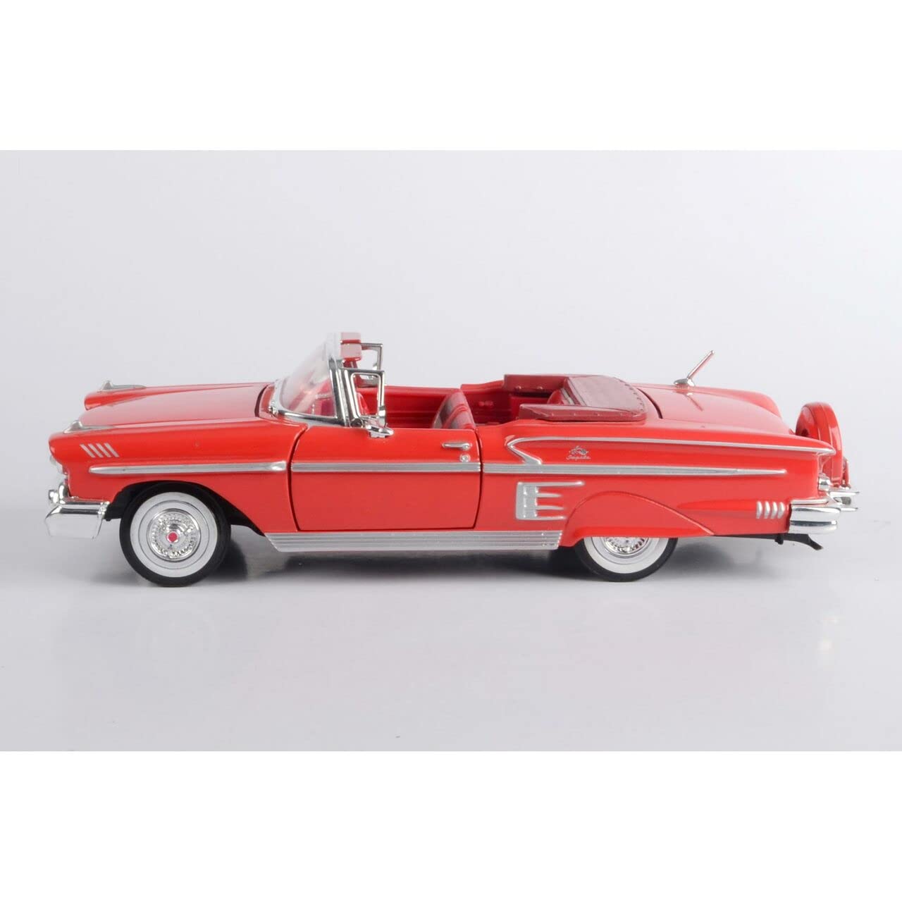 Motor Max 1:24 W/B American Classics 1958 Chevrolet Impala Convertible Diecast Vehicle for unisex-children, Red
