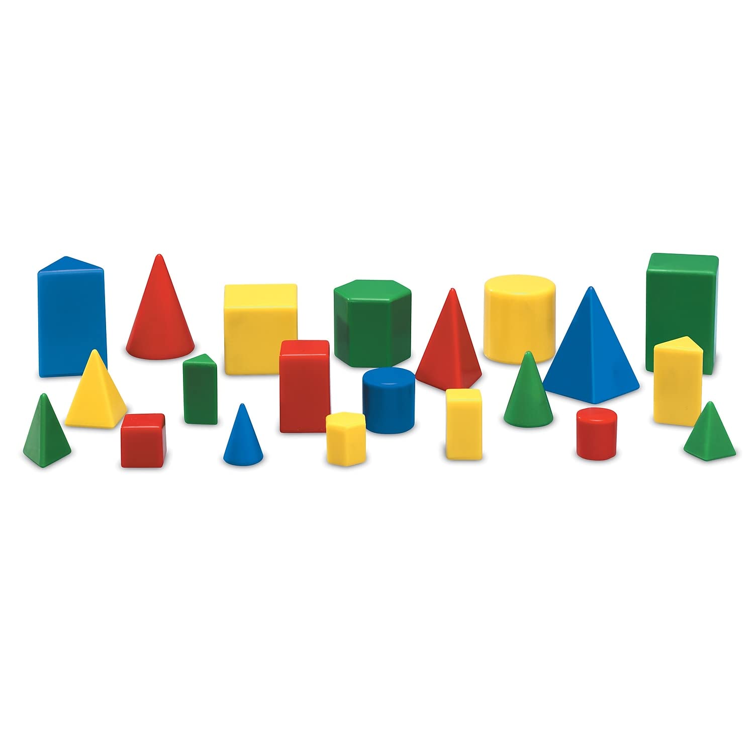 Learning Resources Mini GeoSolids - Geometry Shapes, Pattern Blocks, Homeschool, 3d School Figures for Teaching, Math Manipulatives Essentials
