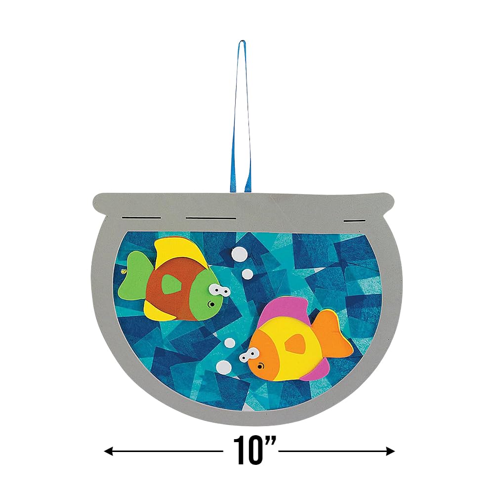 Fun Express Acetate & Tissue Paper Fishbowl Craft - Makes 12 - DIY Crafts for Kids