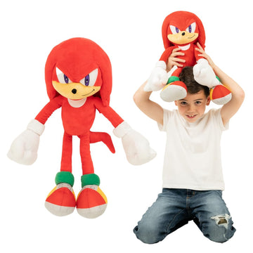 Sonic The Hedgehog Anime Knuckles The Echidna Kids Plush Cuddly Cuddle Pillow, Super Soft & Cozy, 18.50" Tall, (Officially Licensed Product) by Franco