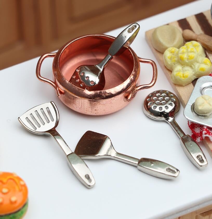 EatingBiting 1:12 Scale 1/12 mini Furniture minihouse Kitchen Utensil Four-Piece House Cooking Micro Scene Kitchen 4Pcs Set Kitchenware Miniature