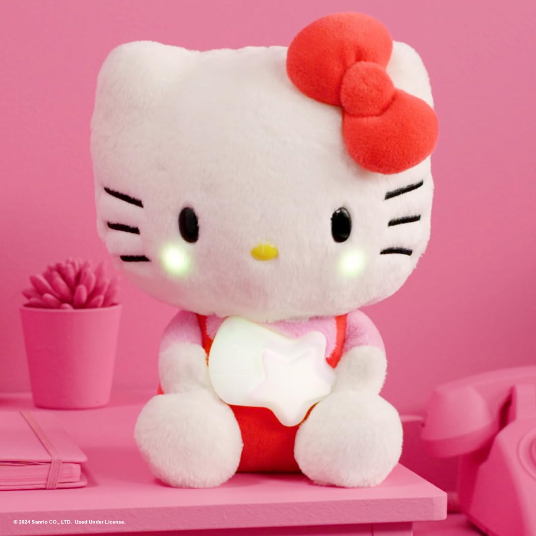 Jazwares Hello Kitty and Friends - Hello Kitty 10-inch Illuminating Feature Plush - 5 Colors and Twinkle Sounds - Amazon Exclusive - Officially