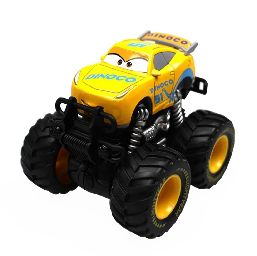 LATUROP 1/55 Mini Big Wheels Set 1 Pack, Movie Car 3 Toy Series, Metal Diecast Cartoon Vehicles for Childern's Gift, Black Storm Jackson. (Mini curiz