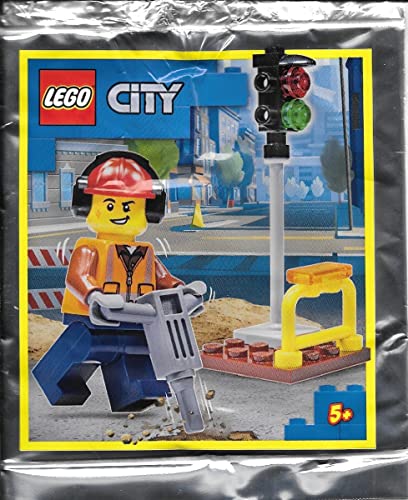 LEGO City: Construction Worker with Jackhammer and Traffic Light