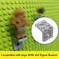 YUJHITP Display Stand for Mini Figure, 50 Piece Classic Light Gray Bracket Plate Bulk, Compatible with Lego Parts and Pieces(Color: Light Gray)